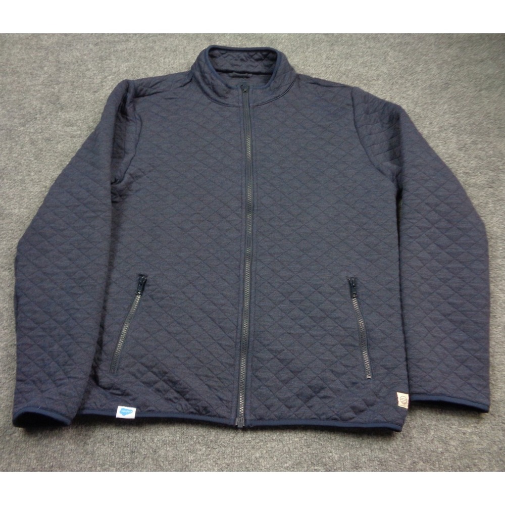 Marine Layer Jacket Mens L Blue Corbet Quilted Bomber Full Zip Soft Minimalist